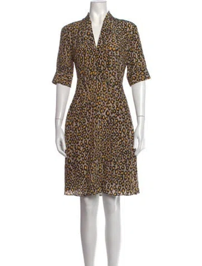 Pre-owned Derek Lam Silk Mini Dress In Neutrals/yellow