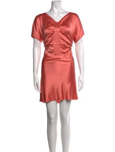 Pre-owned Derek Lam Silk Mini Dress In Orange