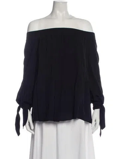 Pre-owned Derek Lam Silk Off-the-shoulder Top W/ Tags In Black