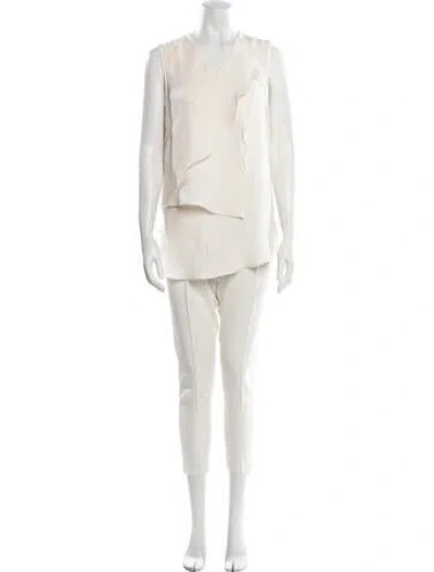 Pre-owned Derek Lam Silk Pant Set In Neutral