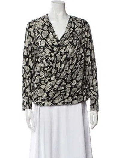 Pre-owned Derek Lam Silk Patterned Blouse In Black