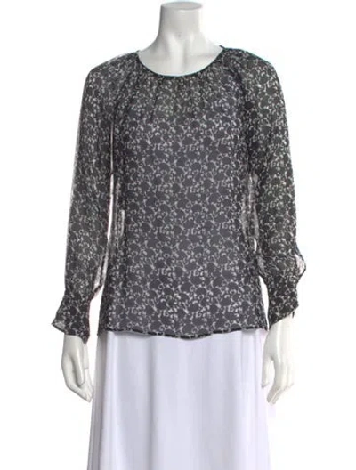 Pre-owned Derek Lam Silk Patterned Blouse In Black