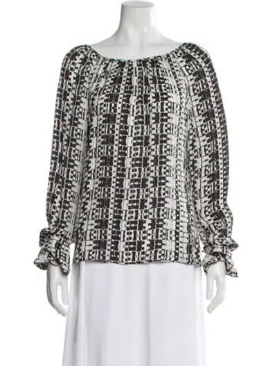 Pre-owned Derek Lam Silk Patterned Blouse In Multi