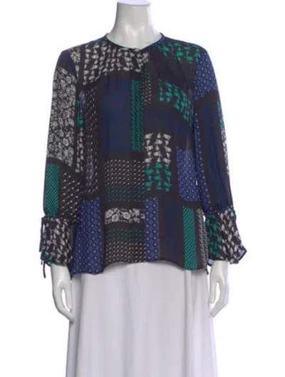 Pre-owned Derek Lam Silk Patterned Blouse In Multi