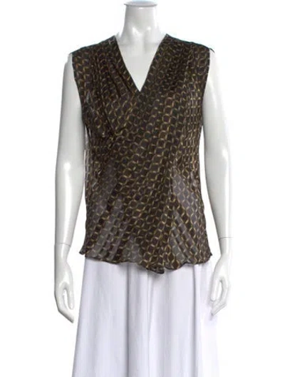 Pre-owned Derek Lam Silk Patterned Blouse In Multi