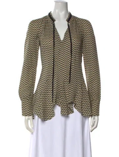 Pre-owned Derek Lam Silk Patterned Blouse In Multi