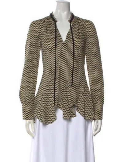 Pre-owned Derek Lam Silk Patterned Blouse In Multicolor