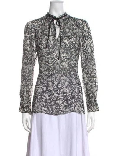 Pre-owned Derek Lam Silk Patterned Blouse In Neutral