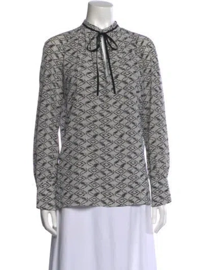 Pre-owned Derek Lam Silk Patterned Blouse In Neutral