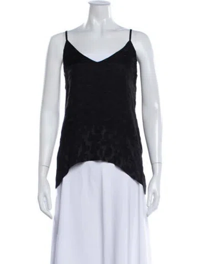 Pre-owned Derek Lam Silk Patterned Top In Black