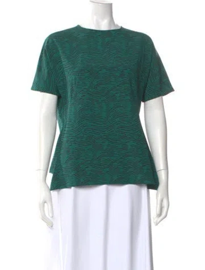 Pre-owned Derek Lam Silk Patterned Top In Green