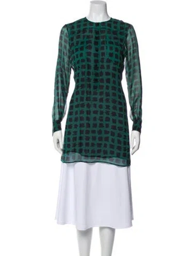 Pre-owned Derek Lam Silk Plaid Print Tunic In Multi