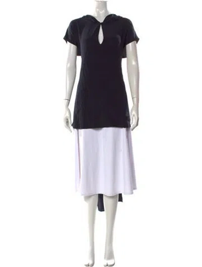 Pre-owned Derek Lam Silk Plunge Neckline Hoodie W/ Tags In Black
