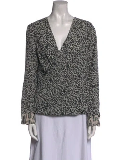 Pre-owned Derek Lam Silk Printed Blouse In Black