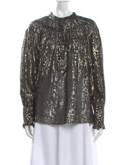Pre-owned Derek Lam Silk Printed Blouse In Black