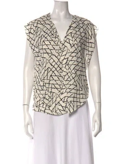 Pre-owned Derek Lam Silk Printed Blouse In Black