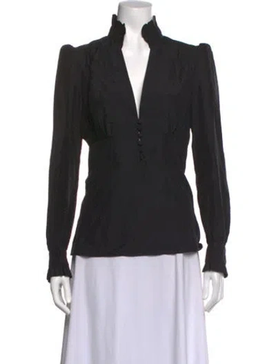 Pre-owned Derek Lam Silk Printed Blouse In Black