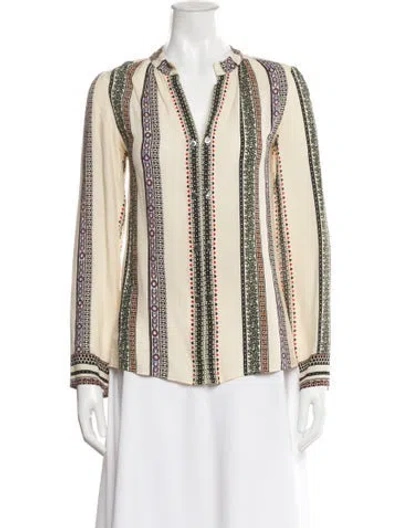 Pre-owned Derek Lam Silk Printed Blouse In Neutral