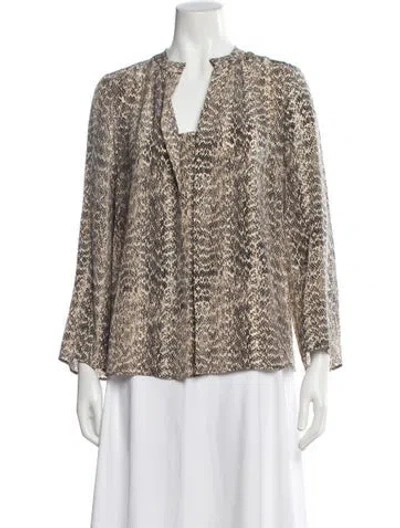 Pre-owned Derek Lam Silk Printed Blouse In Neutral