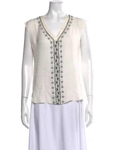 Pre-owned Derek Lam Silk Printed Blouse In Neutrals