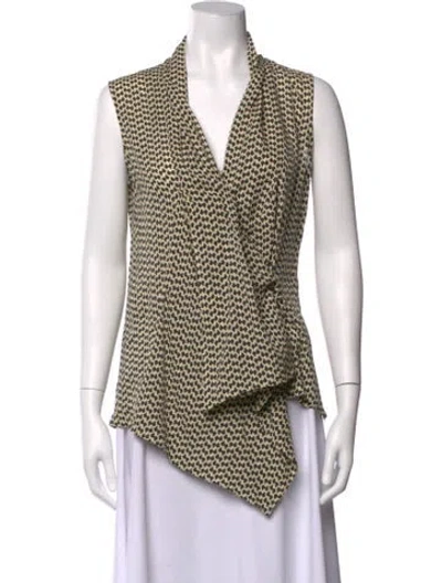 Pre-owned Derek Lam Silk Printed Blouse W/ Tags In Multicolor