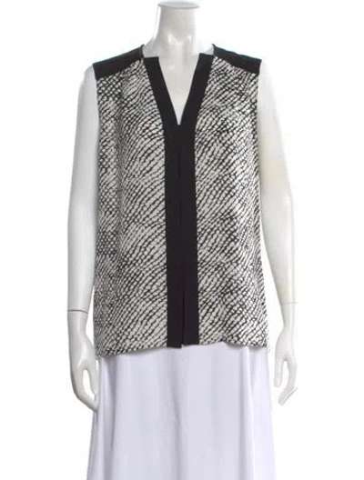Pre-owned Derek Lam Silk Printed Top In Black