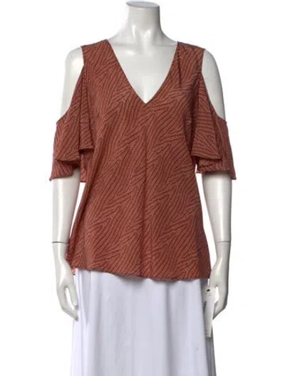 Pre-owned Derek Lam Silk Printed Top In Black