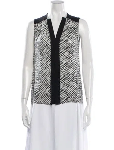 Pre-owned Derek Lam Silk Printed Top In Black/white