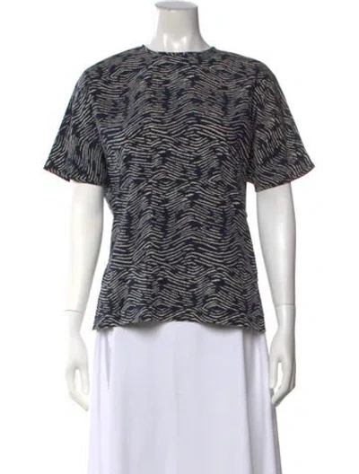 Pre-owned Derek Lam Silk Printed Top In Blue