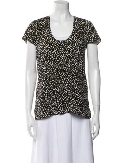 Pre-owned Derek Lam Silk Printed Top In White