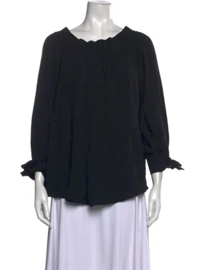 Pre-owned Derek Lam Silk Scoop Neck Blouse In Black