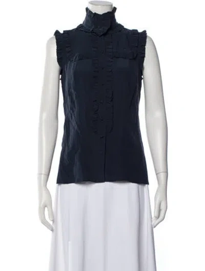 Pre-owned Derek Lam Silk Sleeveless Blouse In Blue