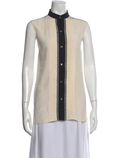 Pre-owned Derek Lam Silk Sleeveless Blouse In Neutral