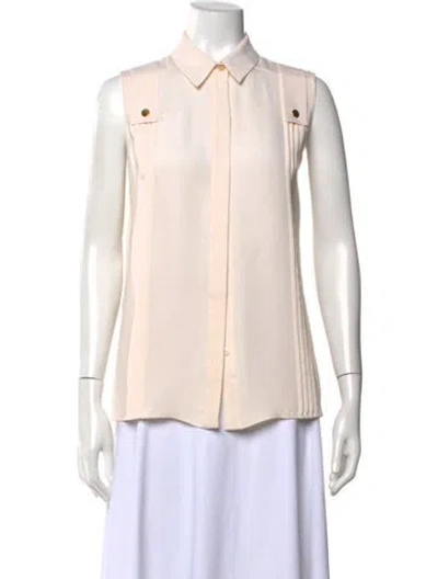 Pre-owned Derek Lam Silk Sleeveless Blouse W/ Tags In Neutral