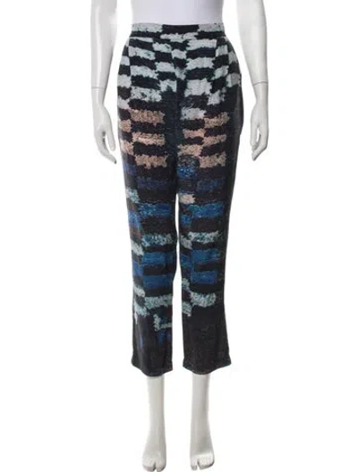 Pre-owned Derek Lam Silk Straight Leg Pants In Blue