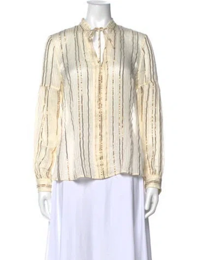 Pre-owned Derek Lam Silk Striped Blouse