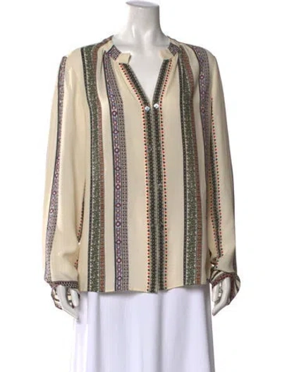 Pre-owned Derek Lam Silk Striped Blouse In Neutral