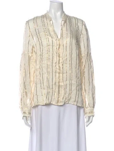 Pre-owned Derek Lam Silk Striped Blouse W/ Tags