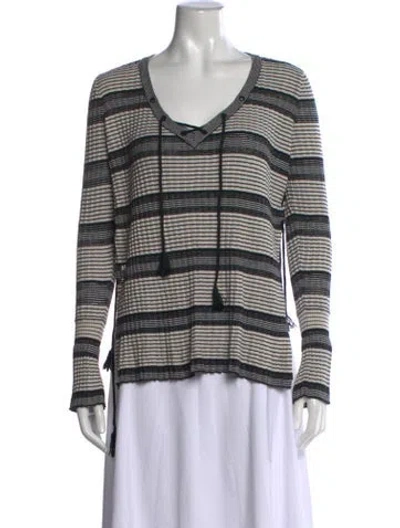Pre-owned Derek Lam Silk Striped Sweater In Neutrals