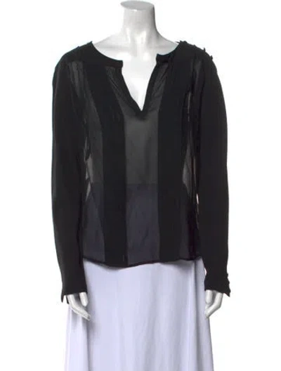 Pre-owned Derek Lam Silk V-neck Blouse In Black
