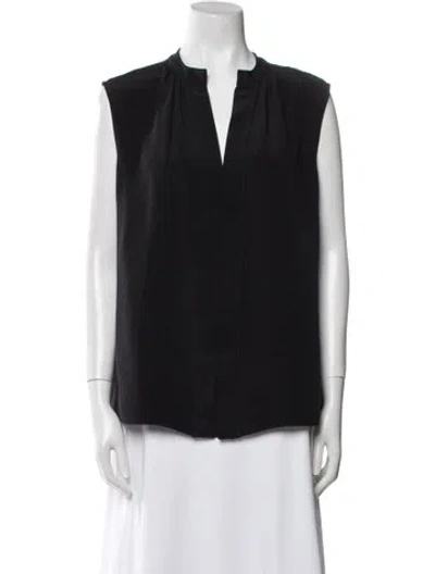 Pre-owned Derek Lam Silk V-neck Blouse In Black