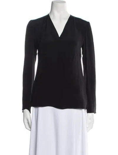 Pre-owned Derek Lam Silk V-neck Blouse In Black