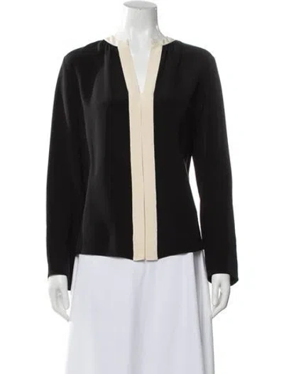 Pre-owned Derek Lam Silk V-neck Blouse In Black