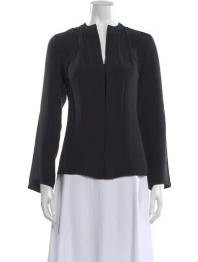 Pre-owned Derek Lam Silk V-neck Blouse In Black