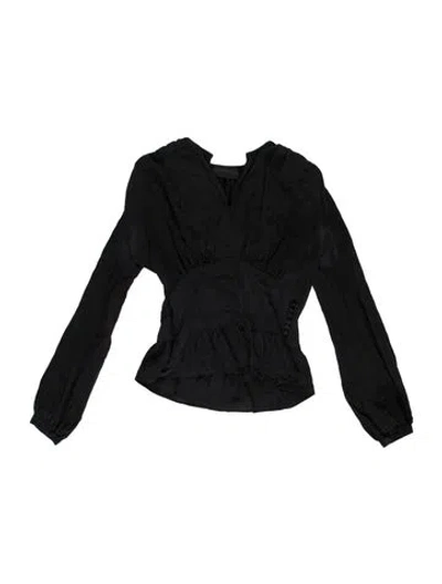 Pre-owned Derek Lam Silk V-neck Blouse In Black
