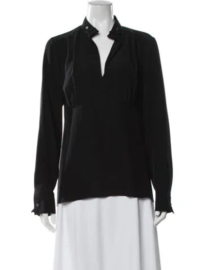 Pre-owned Derek Lam Silk V-neck Blouse In Black
