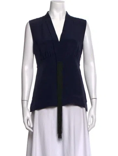 Pre-owned Derek Lam Silk V-neck Blouse In Black