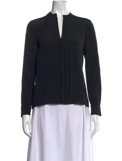 Pre-owned Derek Lam Silk V-neck Blouse In Black