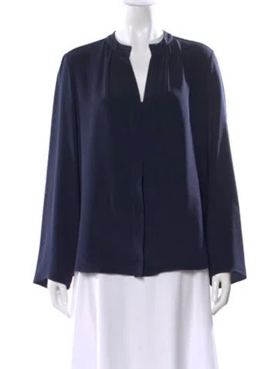 Pre-owned Derek Lam Silk V-neck Blouse In Blue