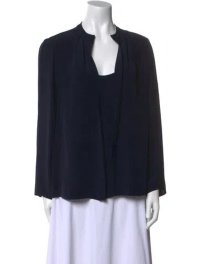 Pre-owned Derek Lam Silk V-neck Blouse In Blue